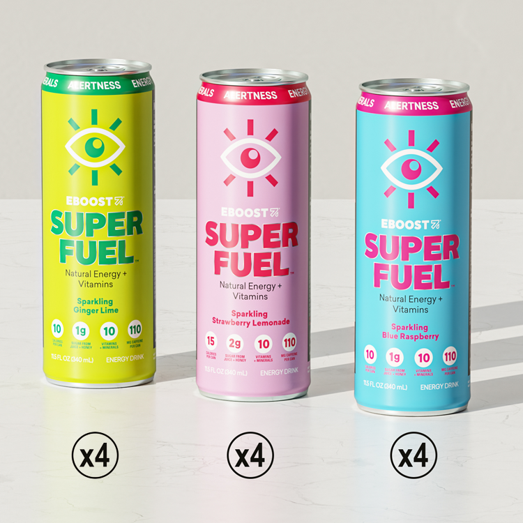 SUPER FUEL Energy Drink  Clean Focus, Vitamins & Electrolytes  EBOOST
